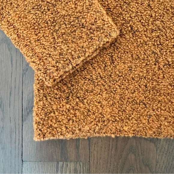 Eileen Fisher Petite Crew Neck Bouclé Cashmere Blend Cardigan Sweater Orange XSP - Picture 5 of 8